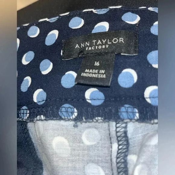 Ann Taylor Skinny Ankle Pants Blue Dot Sixe 16 - Picture 5 of 6